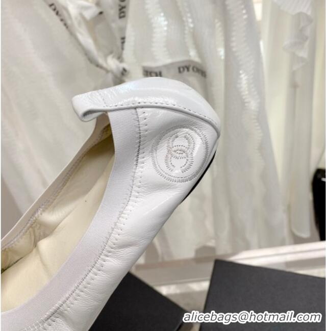 Trendy Design Chanel Calfskin Ballerinas Optic White 022744