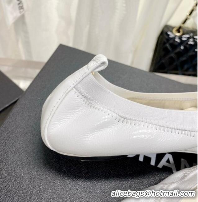 Trendy Design Chanel Calfskin Ballerinas Optic White 022744