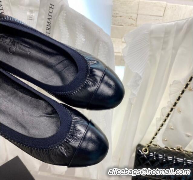 Best Price Chanel Calfskin Ballerinas Black/Navy Blue 022745