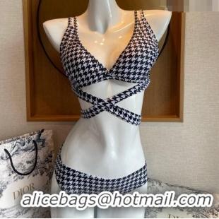 ​Buy Inexpensive Dior Houdtooth Swimwear 030767 White/Black 2023