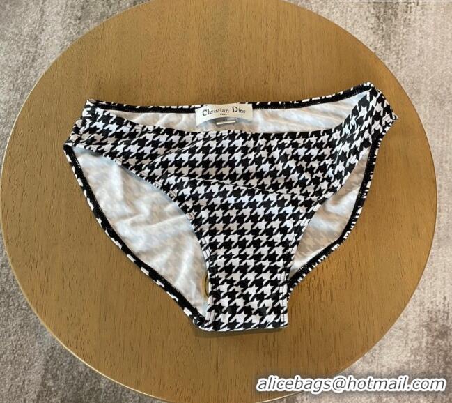 ​Buy Inexpensive Dior Houdtooth Swimwear 030767 White/Black 2023