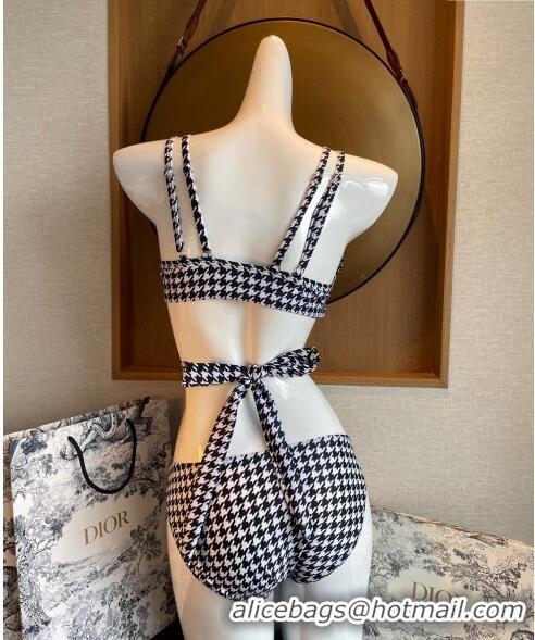 ​Buy Inexpensive Dior Houdtooth Swimwear 030767 White/Black 2023