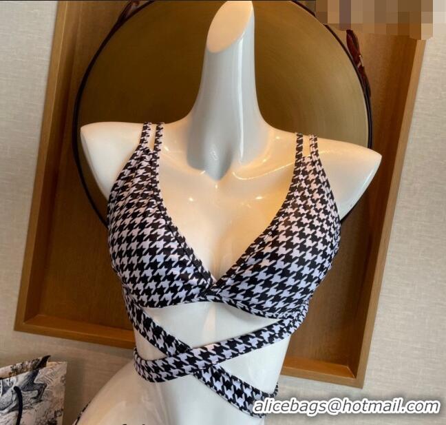 ​Buy Inexpensive Dior Houdtooth Swimwear 030767 White/Black 2023