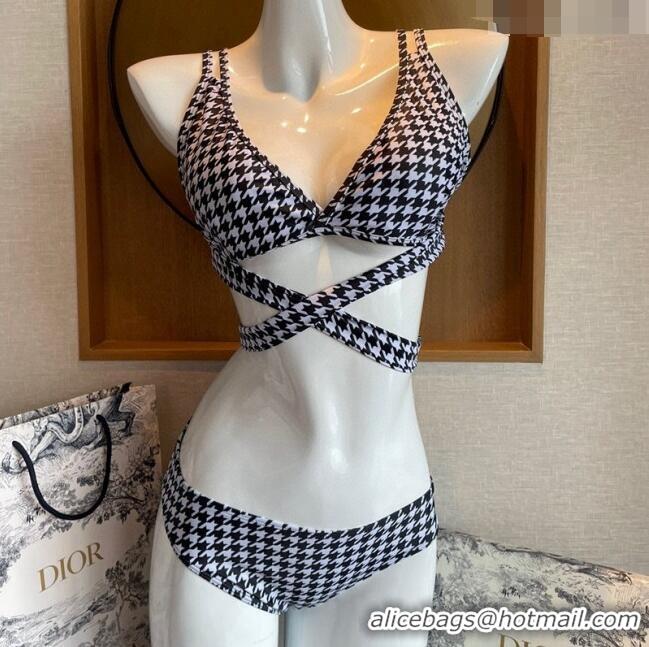 ​Buy Inexpensive Dior Houdtooth Swimwear 030767 White/Black 2023