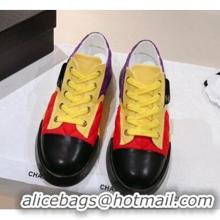 Purchase Chanel Quilted Canvas and Leather Sneakers Yellow 022806