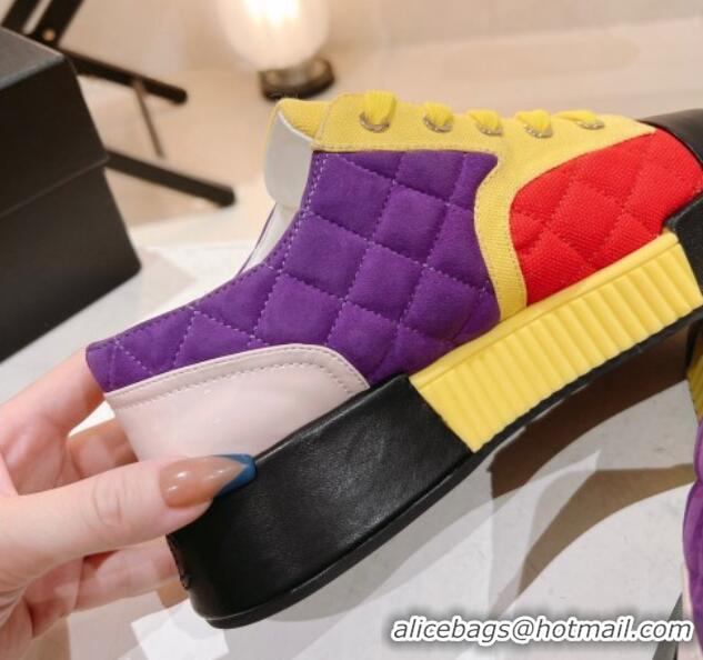 Purchase Chanel Quilted Canvas and Leather Sneakers Yellow 022806