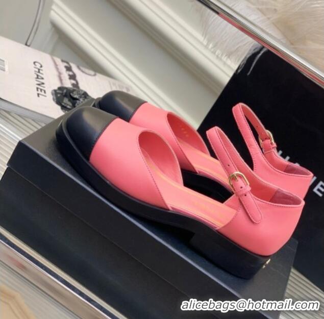 Classic Specials Chanel Shiny Goatskin Mary Janes Flat Shoe G39858 Pink 022812