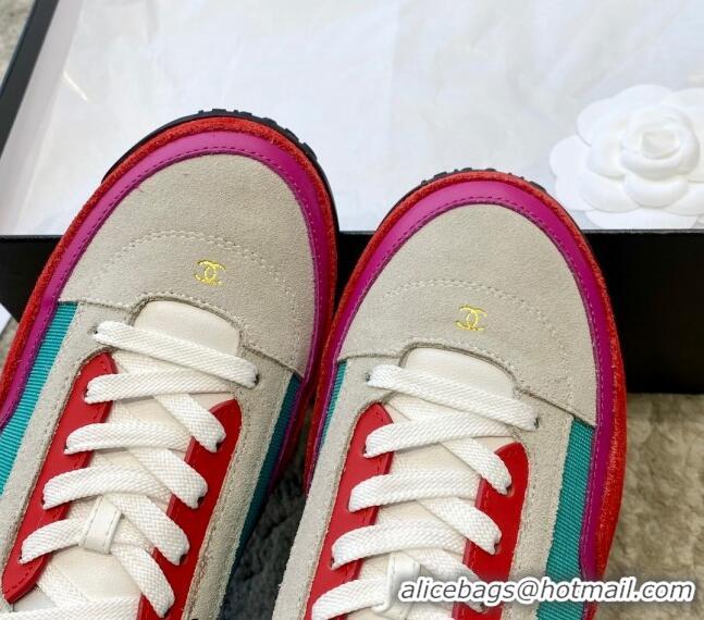 Stylish Chanel Fabric, Suede & Calfskin Sneakers G40012 Multicolor 030255