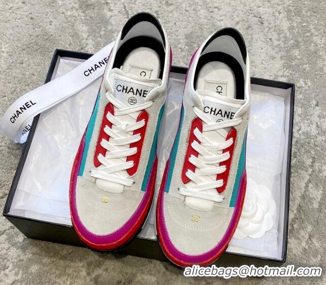 Stylish Chanel Fabric, Suede & Calfskin Sneakers G40012 Multicolor 030255