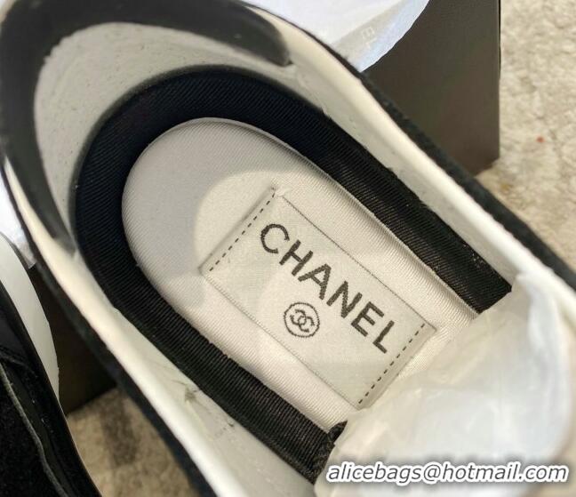 Classic Hot Chanel Fabric, Suede & Calfskin Sneakers G40012 Black/White