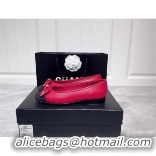 Purchase Chanel Lambskin & Grosgrain Ballerinas Flat with Bow G39999 Fuchsia Pink 030264