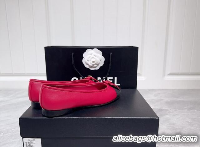 Purchase Chanel Lambskin & Grosgrain Ballerinas Flat with Bow G39999 Fuchsia Pink 030264