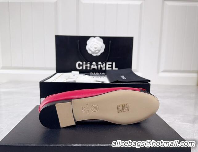 Purchase Chanel Lambskin & Grosgrain Ballerinas Flat with Bow G39999 Fuchsia Pink 030264