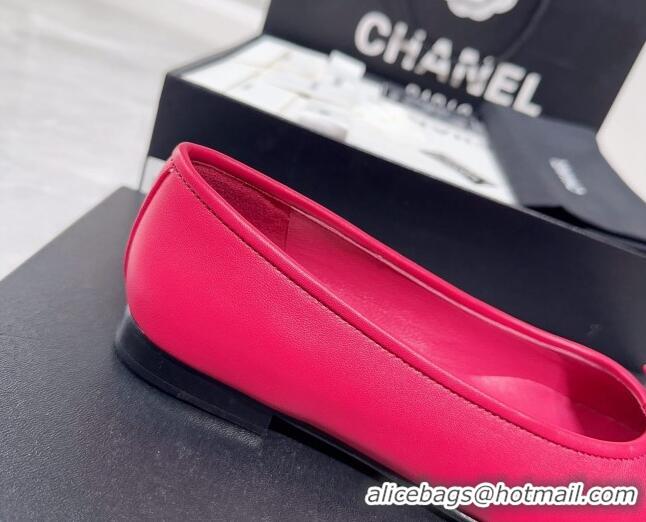 Purchase Chanel Lambskin & Grosgrain Ballerinas Flat with Bow G39999 Fuchsia Pink 030264