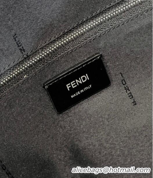 Top Design Fendi Drawstring Backpack in FF Jacquard Fabric 8583 Black 2022