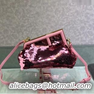 Grade Design Fendi First Small Sequins Bag 129M85 Pink 2022