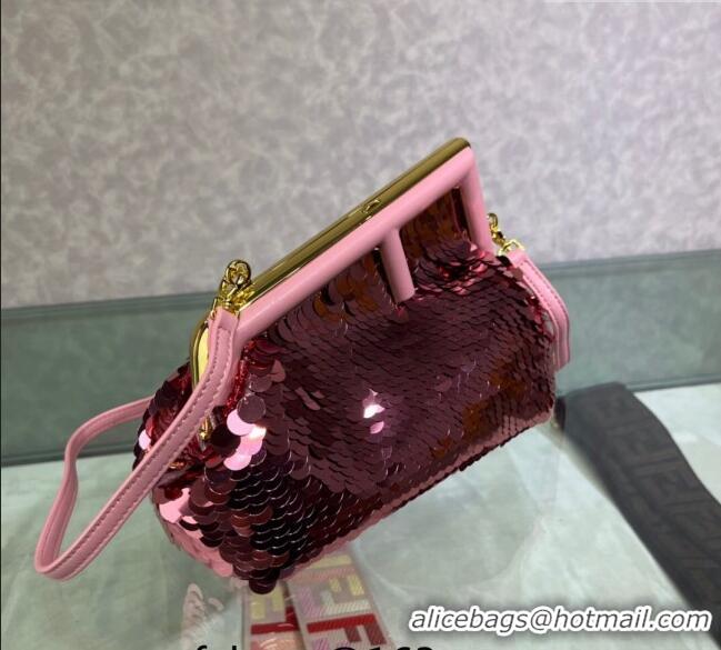 Grade Design Fendi First Small Sequins Bag 129M85 Pink 2022