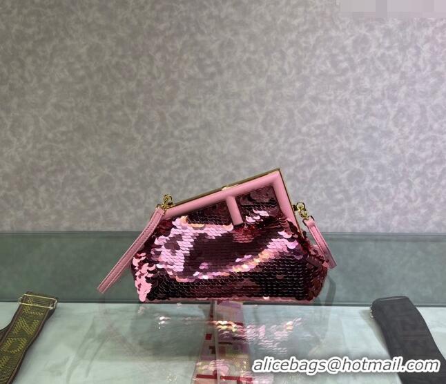 Grade Design Fendi First Small Sequins Bag 129M85 Pink 2022