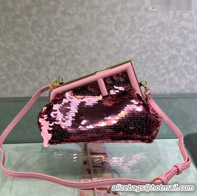 Grade Design Fendi First Small Sequins Bag 129M85 Pink 2022