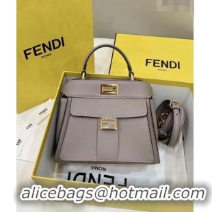 Best Price Fendi Peekaboo Mini Bag in Calf Leather 8596S Grey 2022