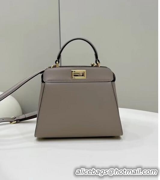 Best Price Fendi Peekaboo Mini Bag in Calf Leather 8596S Grey 2022