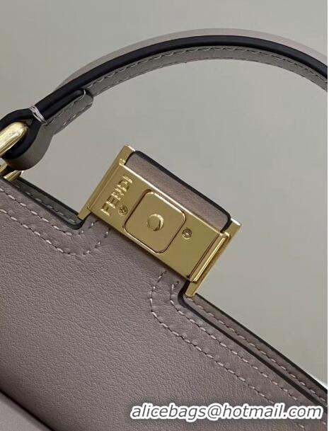 Best Price Fendi Peekaboo Mini Bag in Calf Leather 8596S Grey 2022