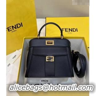 Unique Grade Fendi Peekaboo Mini Bag in Calf Leather 8596S Black 2022