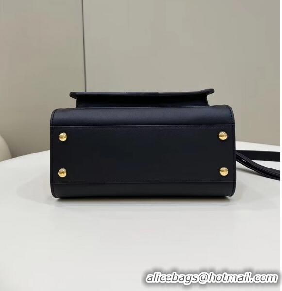 Unique Grade Fendi Peekaboo Mini Bag in Calf Leather 8596S Black 2022