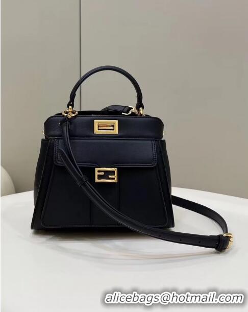 Unique Grade Fendi Peekaboo Mini Bag in Calf Leather 8596S Black 2022