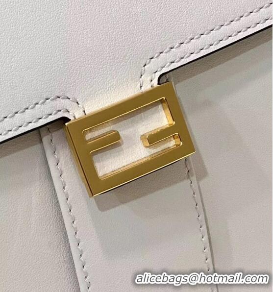 Good Product Fendi Peekaboo Mini Bag in Calf Leather 8596S White 2022