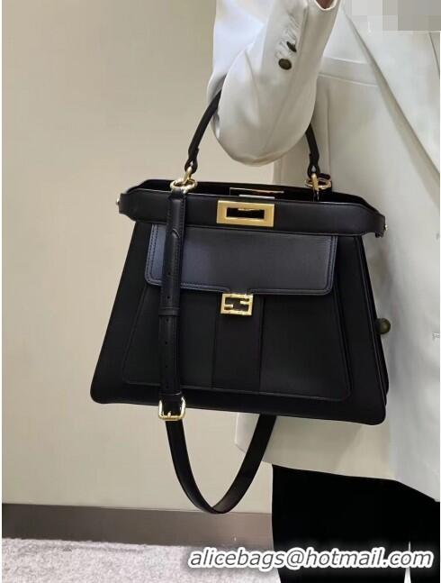 Promotional Fendi Peekaboo Medium Bag in Calf Leather 8596M Black 2022