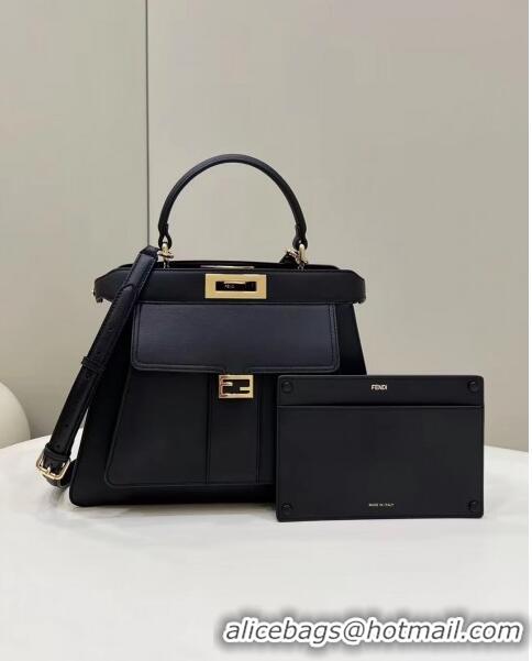 Promotional Fendi Peekaboo Medium Bag in Calf Leather 8596M Black 2022