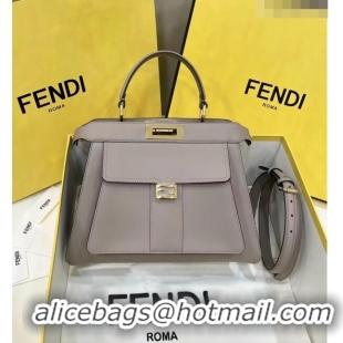 Super Quality Fendi Peekaboo Medium Bag in Calf Leather 8596M Grey 2022