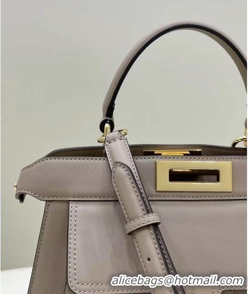 Super Quality Fendi Peekaboo Medium Bag in Calf Leather 8596M Grey 2022