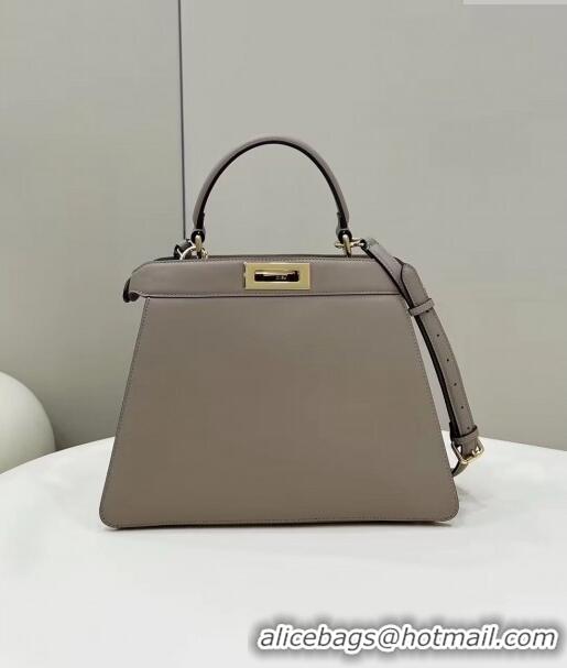 Super Quality Fendi Peekaboo Medium Bag in Calf Leather 8596M Grey 2022