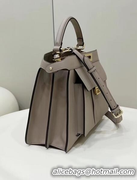 Super Quality Fendi Peekaboo Medium Bag in Calf Leather 8596M Grey 2022