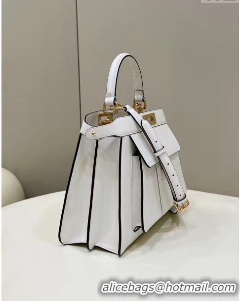 Promotional Fendi Peekaboo Medium Bag in Calf Leather 8596M White 2022