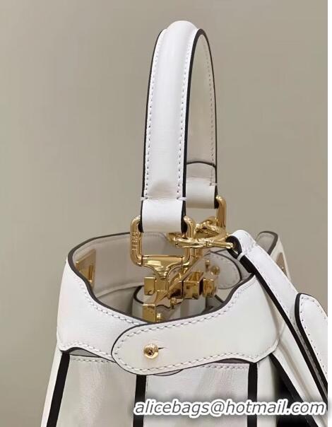 Promotional Fendi Peekaboo Medium Bag in Calf Leather 8596M White 2022