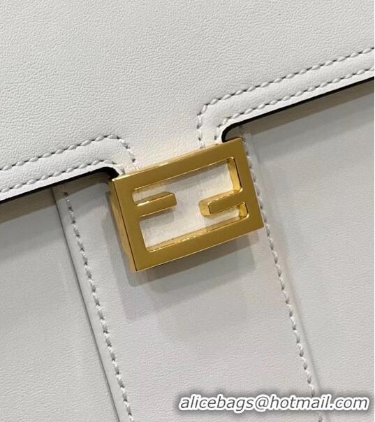 Promotional Fendi Peekaboo Medium Bag in Calf Leather 8596M White 2022