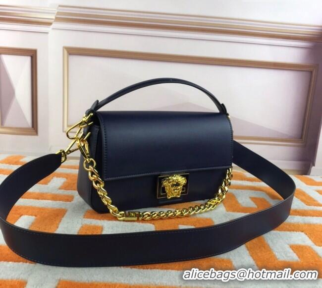 Promotional Versace x Fendi Leather Baguette Medium Bag 8820 Dark Blue 2022