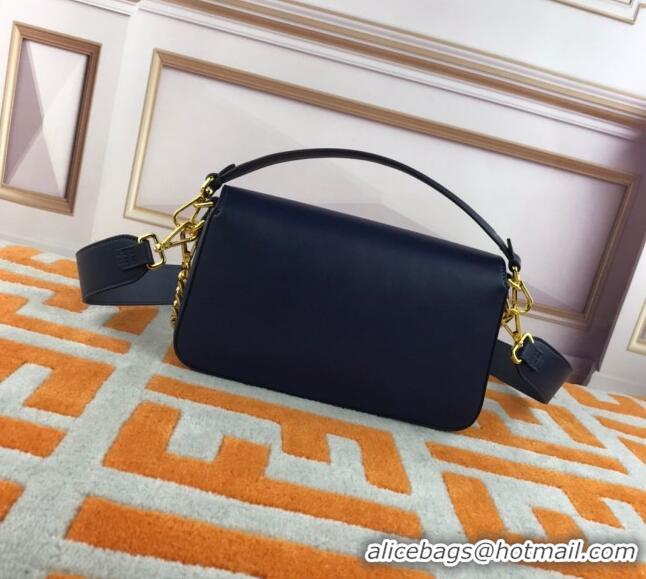 Promotional Versace x Fendi Leather Baguette Medium Bag 8820 Dark Blue 2022