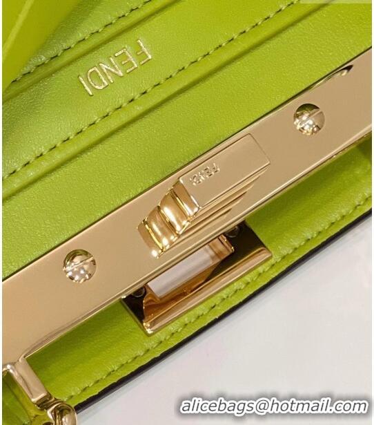 Top Grade Fendi Peekaboo ISeeU Petite Bag in Nappa Leather 80062 Acid Green 2023