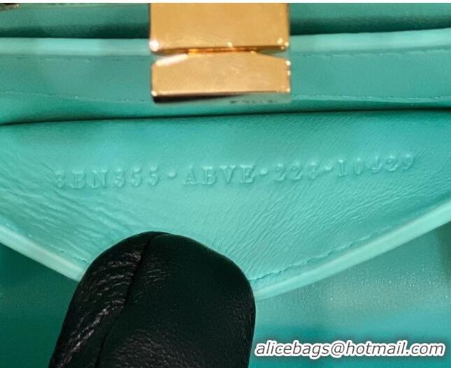 Grade Promotional Fendi Peekaboo ISeeU Petite Bag in Nappa Leather 80062 Turquoise Blue 2023