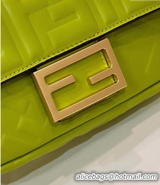 Top Quality Fendi Baguette Mini Nappa Leather Bag 0135AS Acid Green 2023