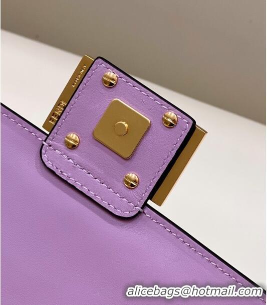 Top Quality Fendi Baguette Mini Nappa Leather Bag 0135AS Lilac Purple 2023