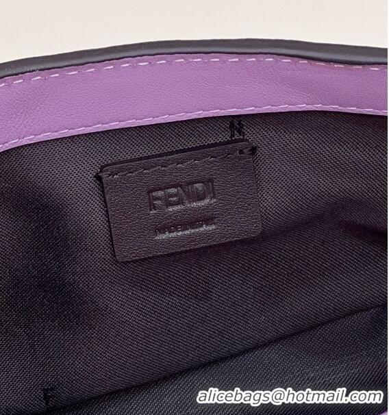 Top Quality Fendi Baguette Mini Nappa Leather Bag 0135AS Lilac Purple 2023