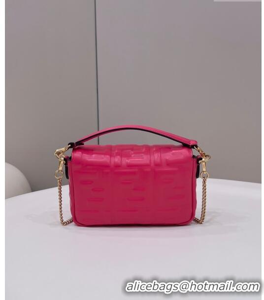 Promotional Grade Fendi Baguette Mini Nappa Leather Bag 0135AS Dark Pink 2023