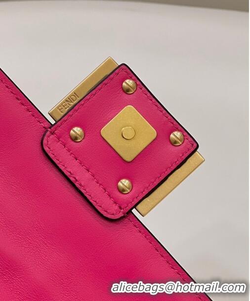 Promotional Grade Fendi Baguette Mini Nappa Leather Bag 0135AS Dark Pink 2023