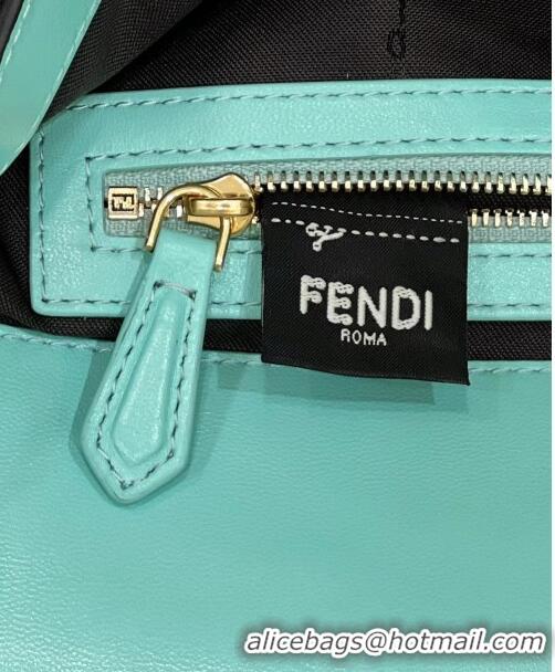 Top Quality Fendi Baguette Medium Nappa Leather Bag 0135AM Turquoise Blue 2023