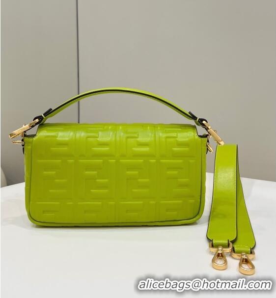 Top Quality Fendi Baguette Medium Nappa Leather Bag 0135AM Acid Green 2023